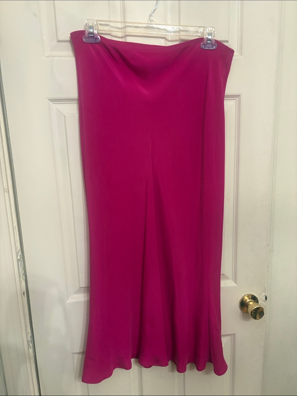 Fuchsia Women's Midi Skirt - Sleek Bias-Cut Style